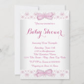 Pink Teddy Bear Baby shower Kaart (Achterkant)