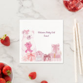 Pink Teddy Bear Baby Shower Napkin Servet (Insitu)