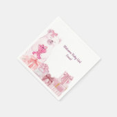 Pink Teddy Bear Baby Shower Napkin Servet (Hoek)