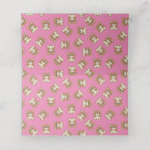 Pink Teddy Bear Baby shower Plaatskaartje (Binnenkant ongevouwen)