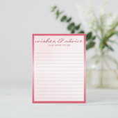 Pink Teddy Bear Baby Shower Wishes & Advice  Informatiekaartje (Staand voorkant)