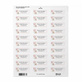 Pink Teddy Bear Balloon Adres Label (Full Sheet)