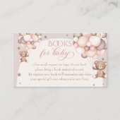 Pink Teddy Bear Balloon Baby shower Boekaanvraag Informatiekaartje (Voorkant)