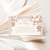 Pink Teddy Bear Balloon Baby shower Boekaanvraag Informatiekaartje