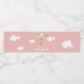 Pink Teddy Bear Balloon Barly Wait Baby shower Waterfles Etiket (Enkel label)