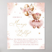 Pink Teddy Bear Balloons How big is Mommy's Belly Poster (Voorkant)
