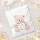 Pink Teddy Bear Bedankt Bedankzakje (Geknipt)