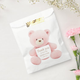 Pink Teddy Bear Bedankt Bedankzakje