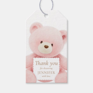 Pink Teddy Bear Bedankt voor het Label van Gift Cadeaulabel