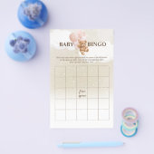 Pink Teddy Bear BINGO Baby shower Games Flyer (Enkel)