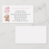 Pink Teddy Bear Boeken voor Baby Informatiekaartje (Voorkant / Achterkant)