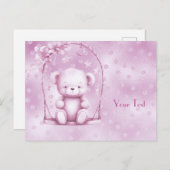 Pink Teddy Bear Briefkaart (Voorkant / Achterkant)