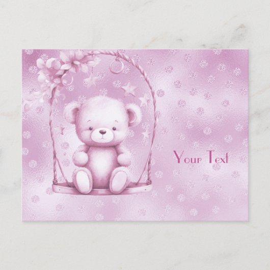 Pink Teddy Bear Briefkaart (Voorkant)