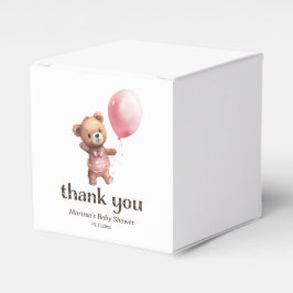 Pink Teddy Bear Girl Baby shower Dank je wel Bedankdoosjes