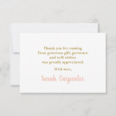 Pink Teddy Bear Girl Bedankt voor je briefkaart (Achterkant)