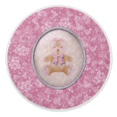 Pink Teddy Bear Keramische Knop (Voorkant)
