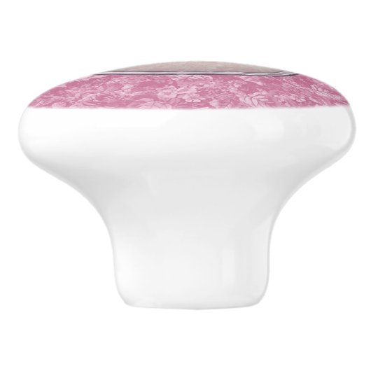 Pink Teddy Bear Keramische Knop (Zijkant)