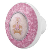 Pink Teddy Bear Keramische Knop (Rechts)