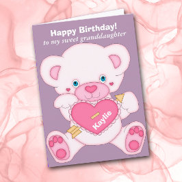 Pink Teddy Bear kleindochter Birthday Kaart