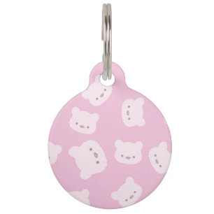 Pink Teddy Bear Pattern Huisdierpenning