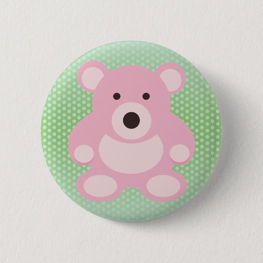 Pink Teddy Bear Ronde Button 5,7 Cm (Voorkant)
