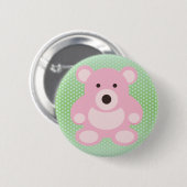 Pink Teddy Bear Ronde Button 5,7 Cm (Voorkant /achterkant)