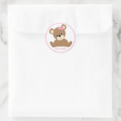 Pink Teddy Bear Ronde Sticker (Tas)