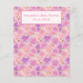 Pink Teddy Bear Tea Party Baby shower Bingo Game (Achterkant)