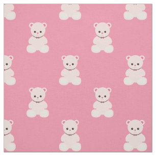 Pink Teddy Bears Fabric Stof