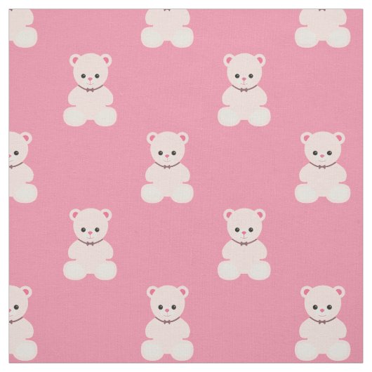 Pink Teddy Bears Fabric Stof (Swatch)