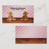 Pink Teddy Bears Visitekaartjes (Voorkant / Achterkant)