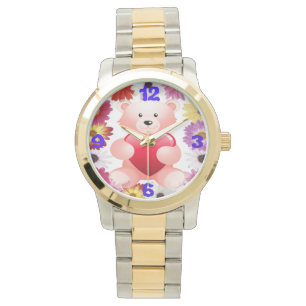Pink Teddy beer Love beer Horloge