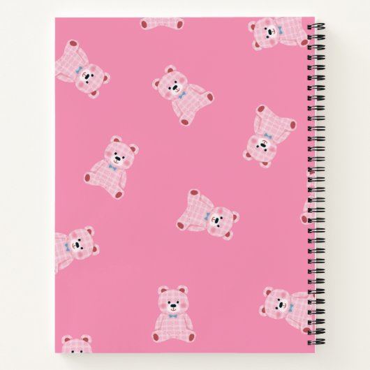 Pink Teddy Parade – Kawaii Journal Notitieboek (Achterkant)