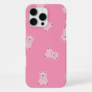 Pink Teddy Parade - Schattigee esthetische telefoo iPhone 16 Pro Max Hoesje