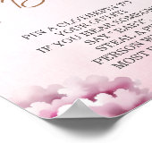 Pink Teddy Star Cloud Baby shower Dont Say Baby Poster (Hoek)