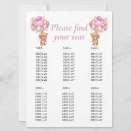 PINK Teddy Verjaardag Meisje Kaart