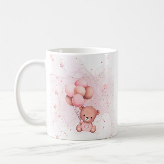 Pink Teddy with Balloons Mug Koffiemok (Links)