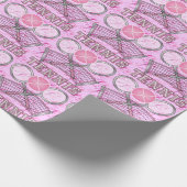 Pink Tennis Ball Game Cadeaupapier (Hoek)