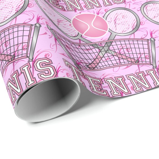 Pink Tennis Ball Game Cadeaupapier (Rol Hoek)