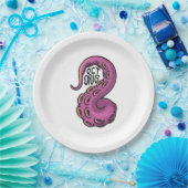 Pink Tentacle Papieren Bordje (Feest)
