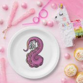 Pink Tentacle Papieren Bordje (Feest)