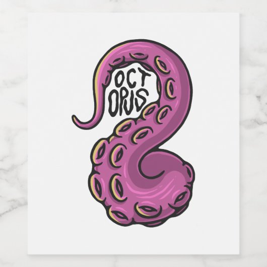 Pink Tentacle Wijn Etiket (Enkel label)