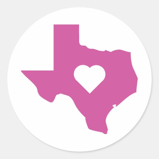Pink Texas Ronde Sticker (Voorkant)