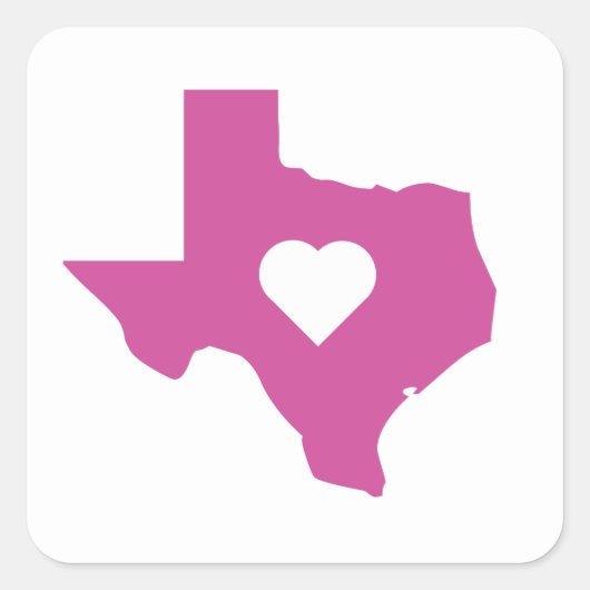 Pink Texas Vierkante Sticker (Voorkant)
