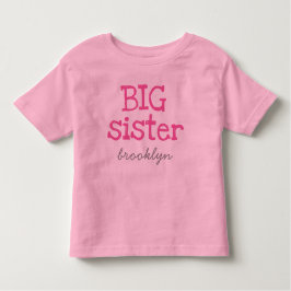 Pink Text Big Sister Voeg een naam toe Kinder Shirts