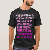 Pink Text Model Vliegtuig T-shirt (Voorkant)