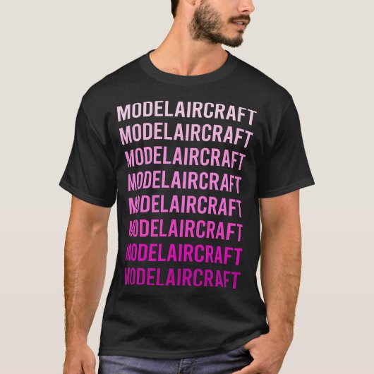 Pink Text Model Vliegtuig T-shirt (Voorkant)