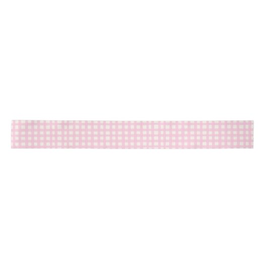 Pink Textured Gingham Satijnen Lint (Voorkant)