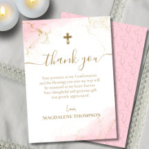 Pink Thank You Gold Cross Girl bevestiging