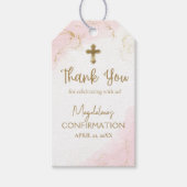 Pink Thank You Gold Cross Girl bevestiging Cadeaulabel (Voorkant)